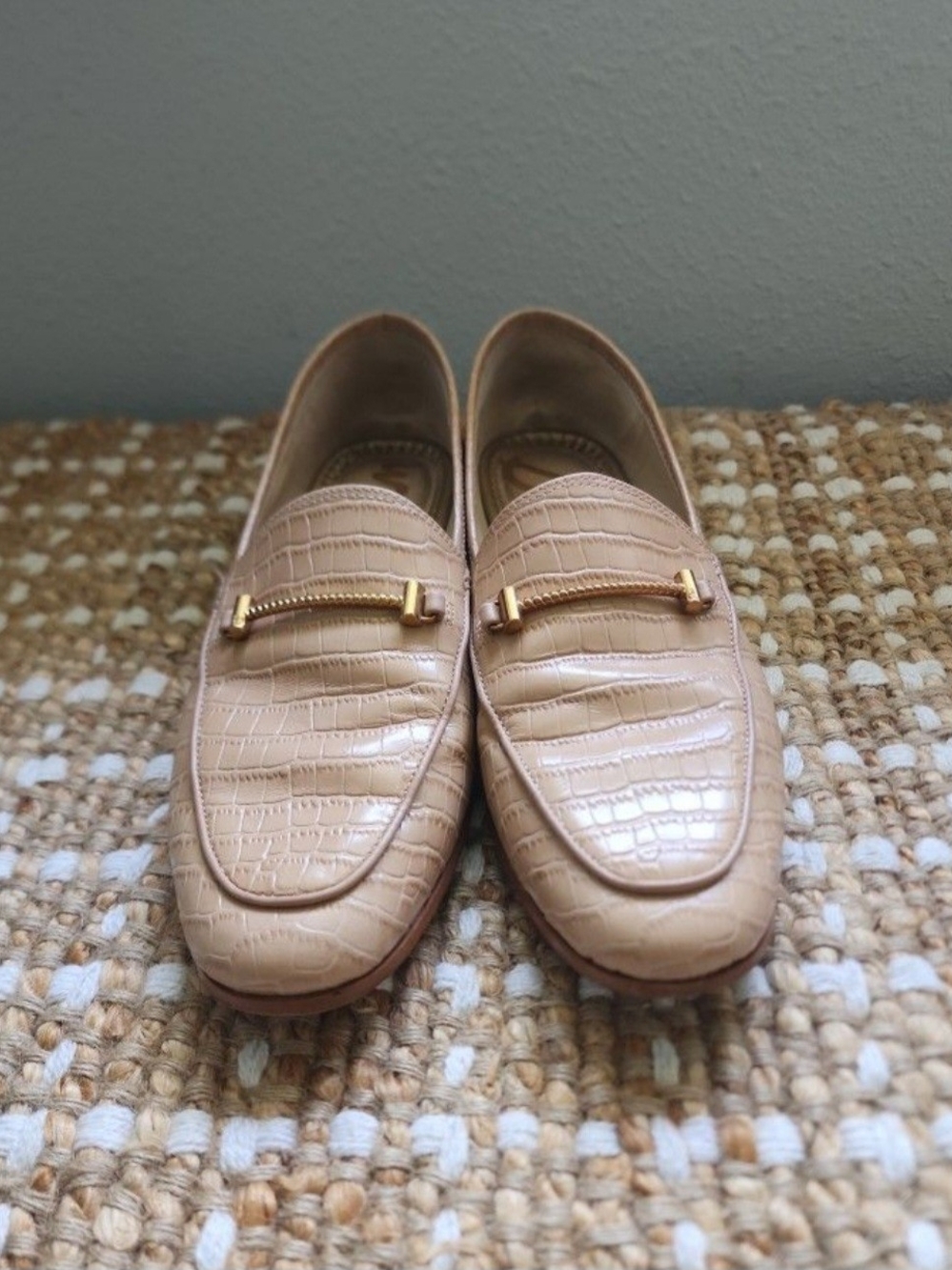 Sam Edelman Lior Loafer Slip On Leather Beige Tan Beige Tan 8.5 Women